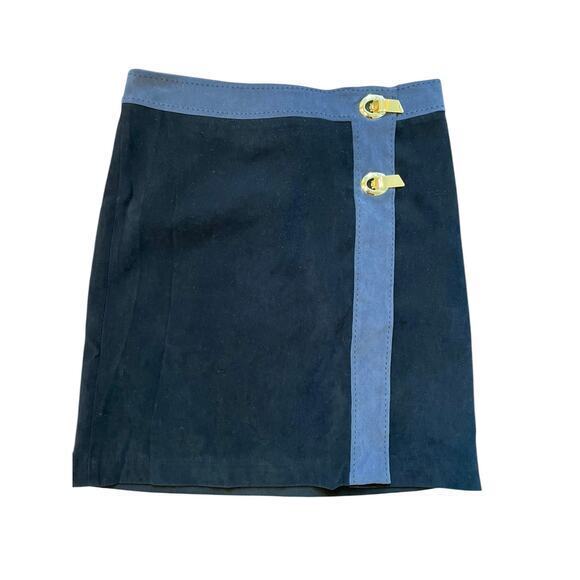 J.McLaughlin Brown Lable Women 8 Knee Skirt Buckle Fastening Knife Pleat Black - Picture 3 of 10